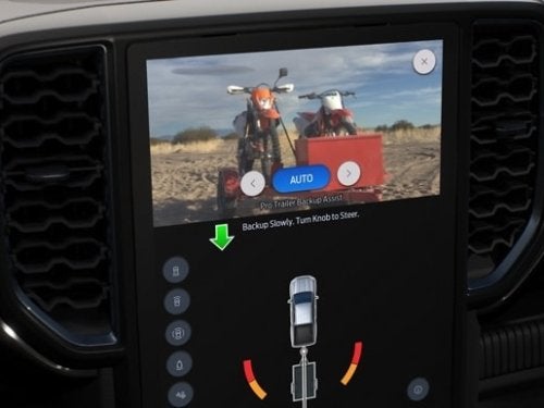2024 Ford Ranger close up view of rear camera on touchscreen display