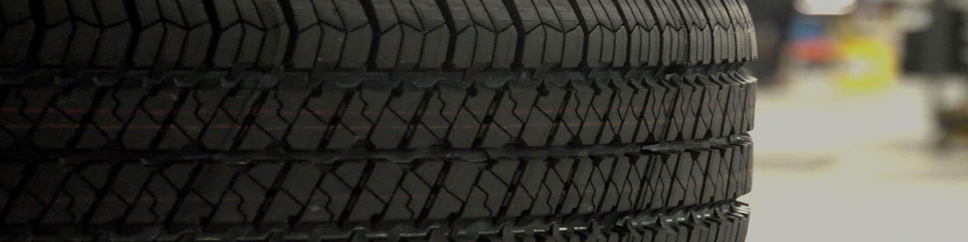 close up view of tire laid flat
