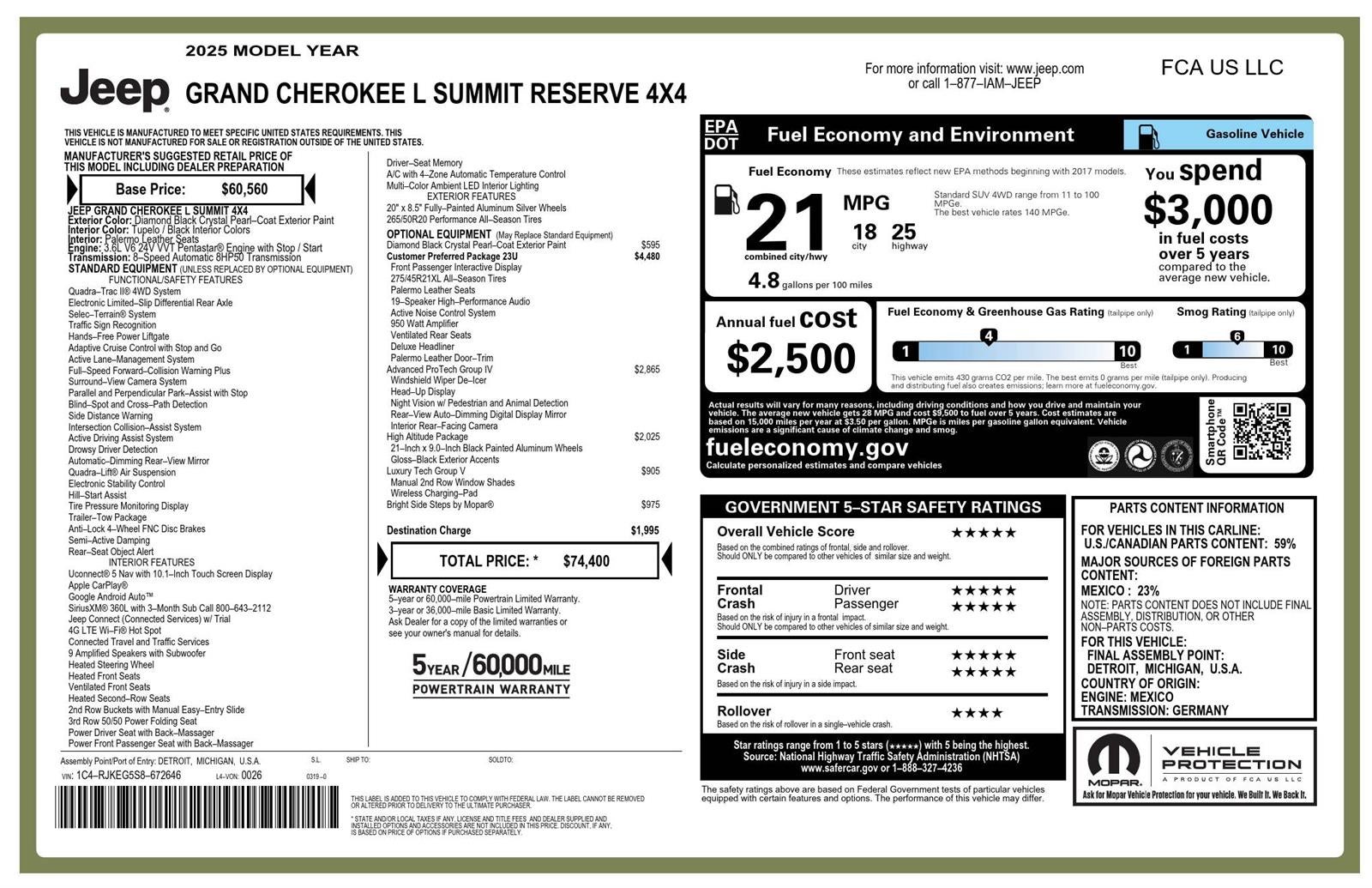 2025 Jeep Grand Cherokee L Summit Reserve