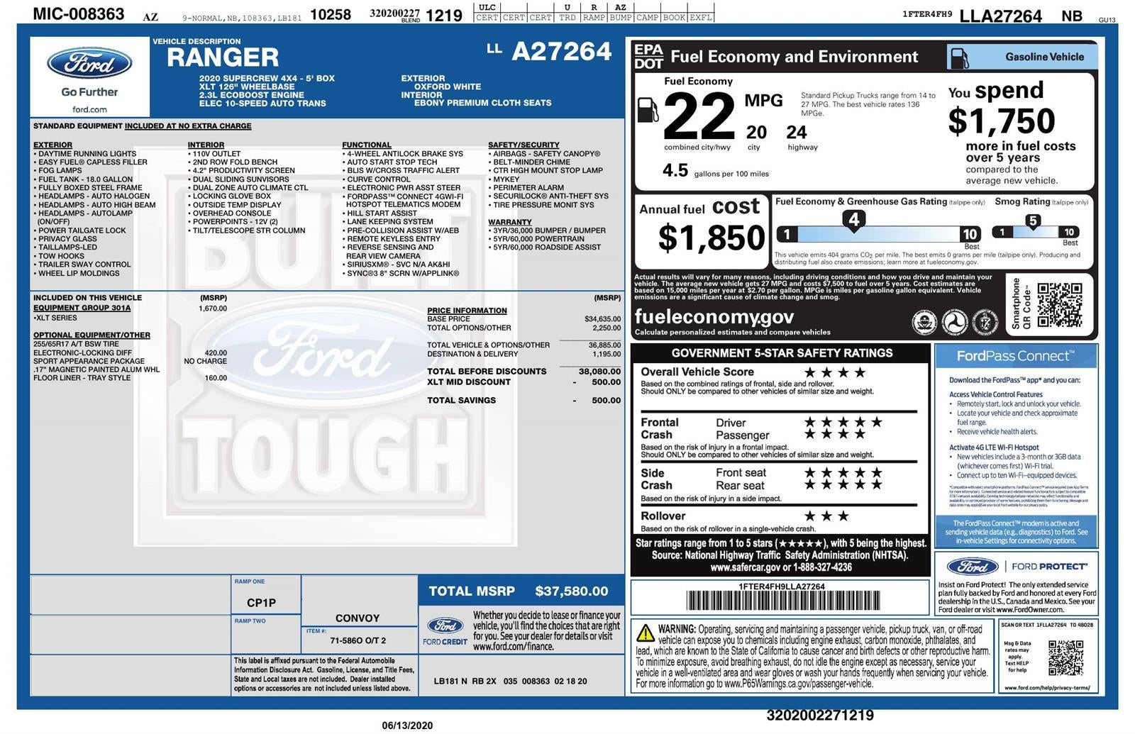 2020 Ford Ranger XLT