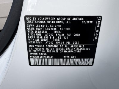 2019 Volkswagen Atlas 3.6L V6 SE w/Technology