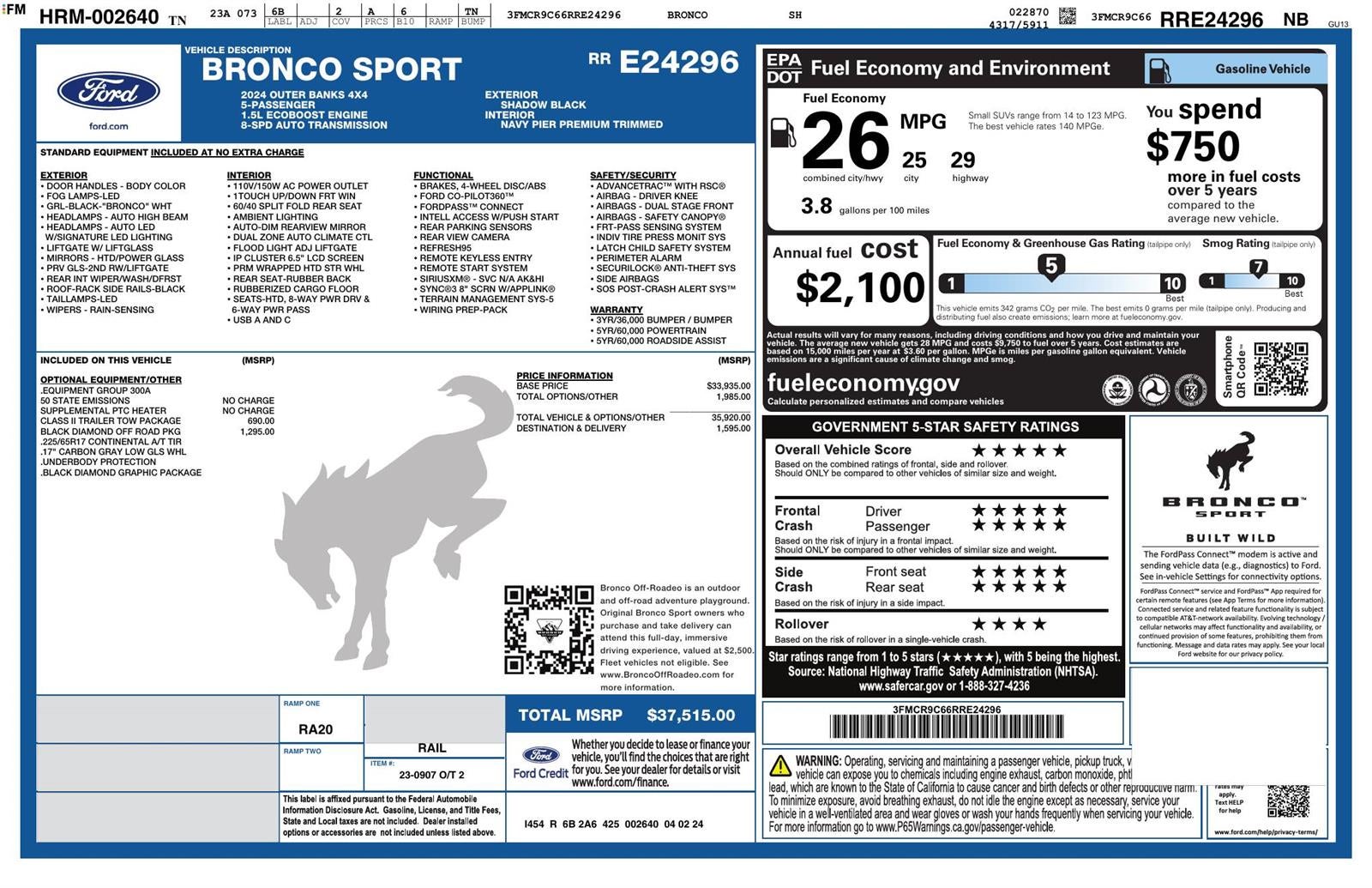 2024 Ford Bronco Sport Outer Banks