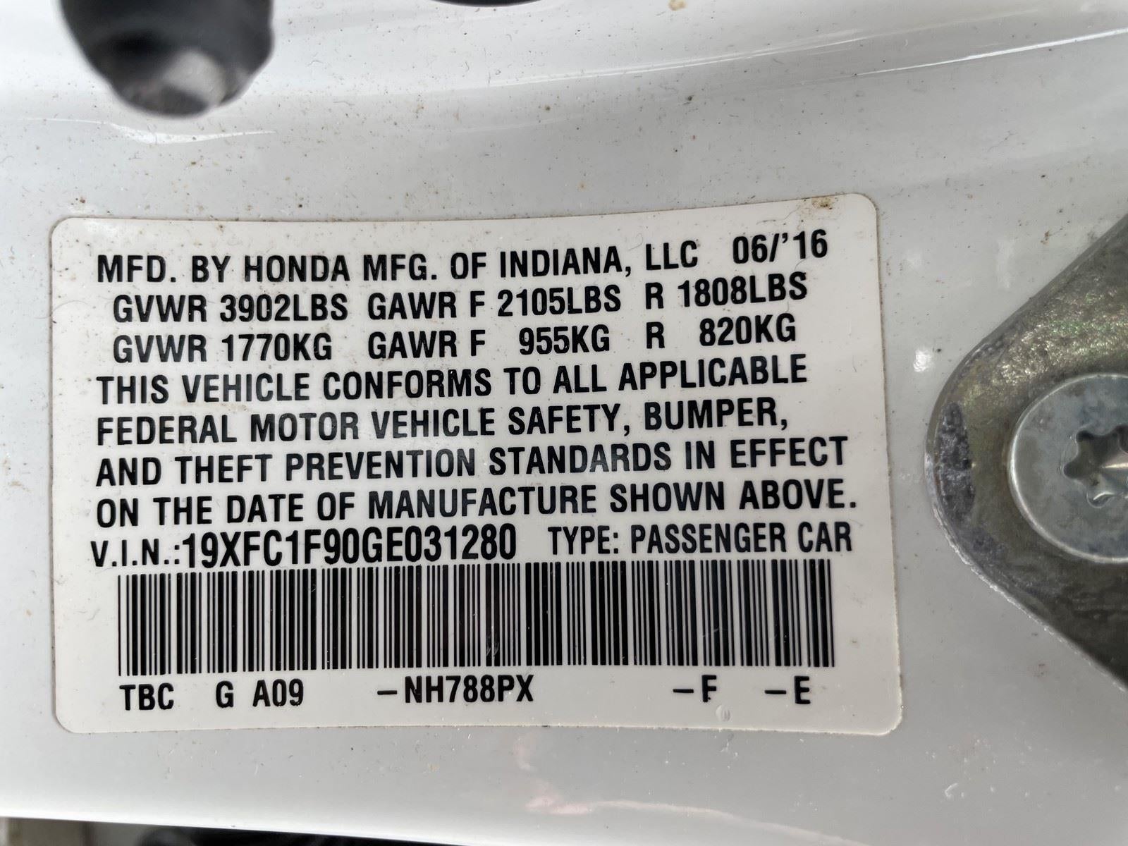 2016 Honda Civic Sedan Touring