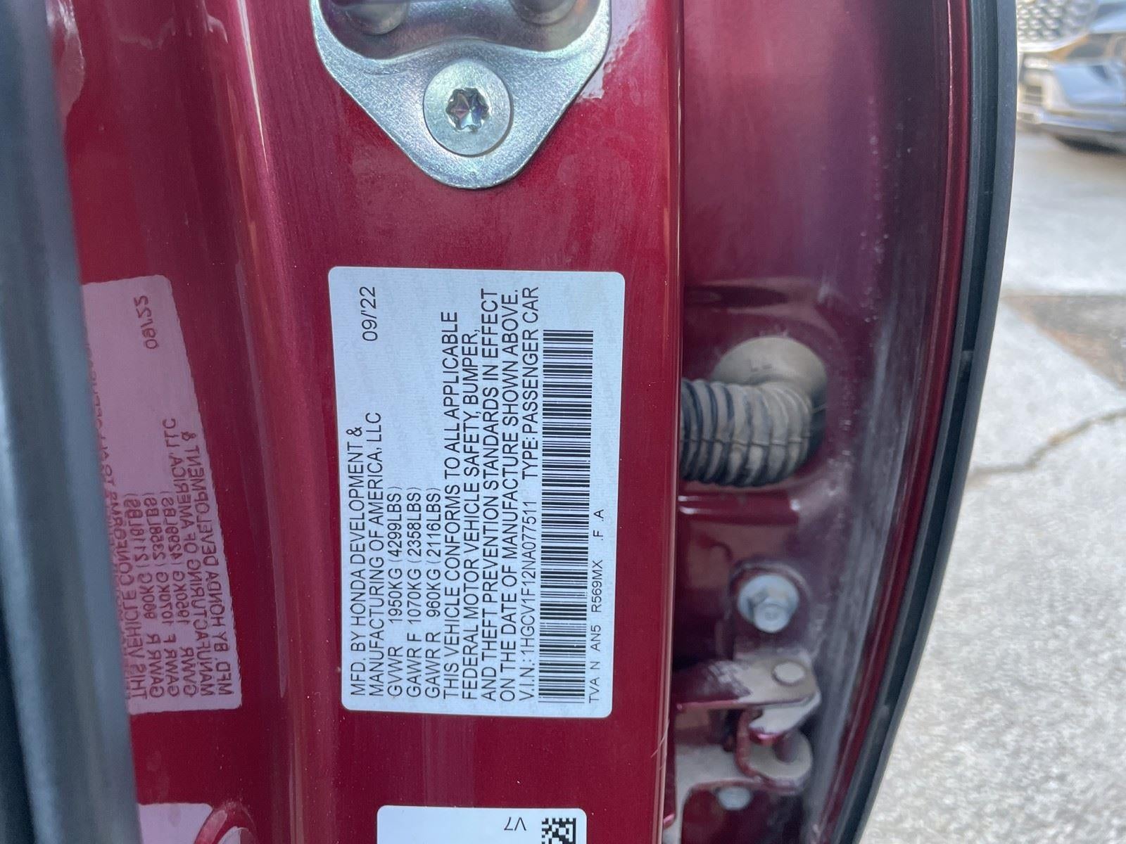 2022 Honda Accord Sedan LX