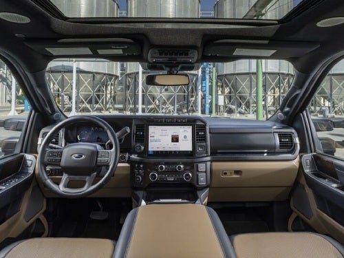 2024 Ford Chassis Cab interior view of dash looking out at a jobsite