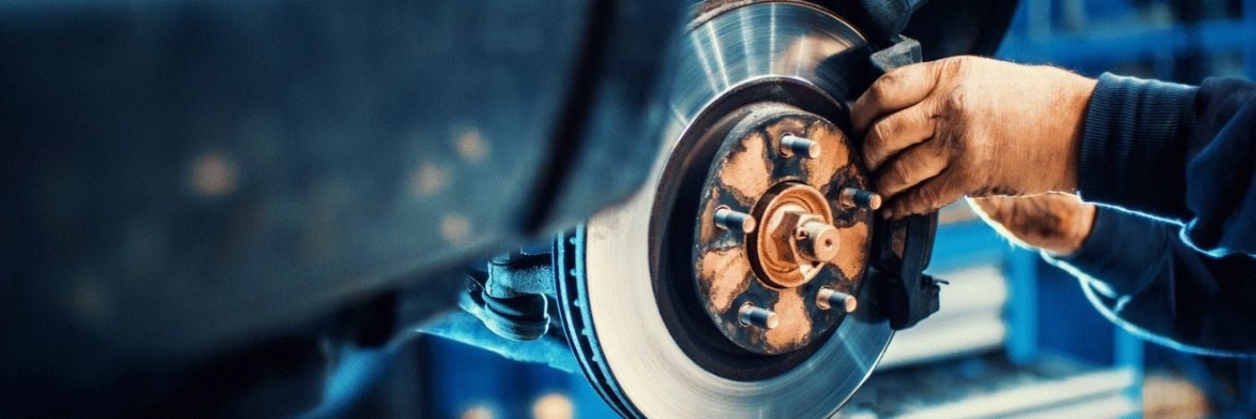 close up view of a vehicle's brake rotors
