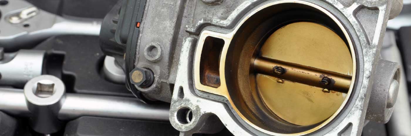 Close up view of a vehicle's throttle body