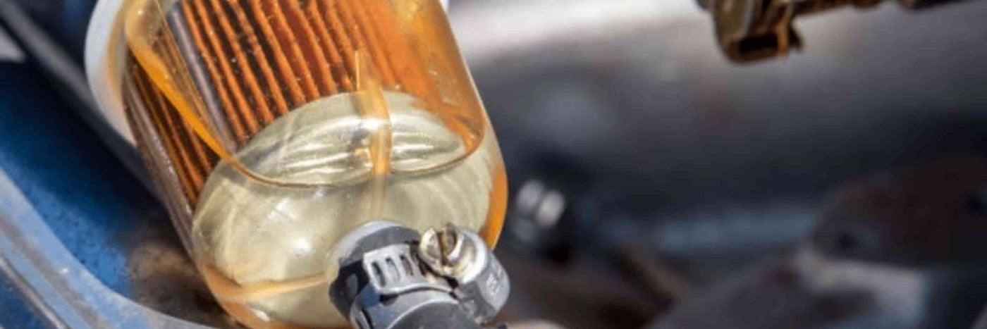 Close up view of a vehicle's fuel filter